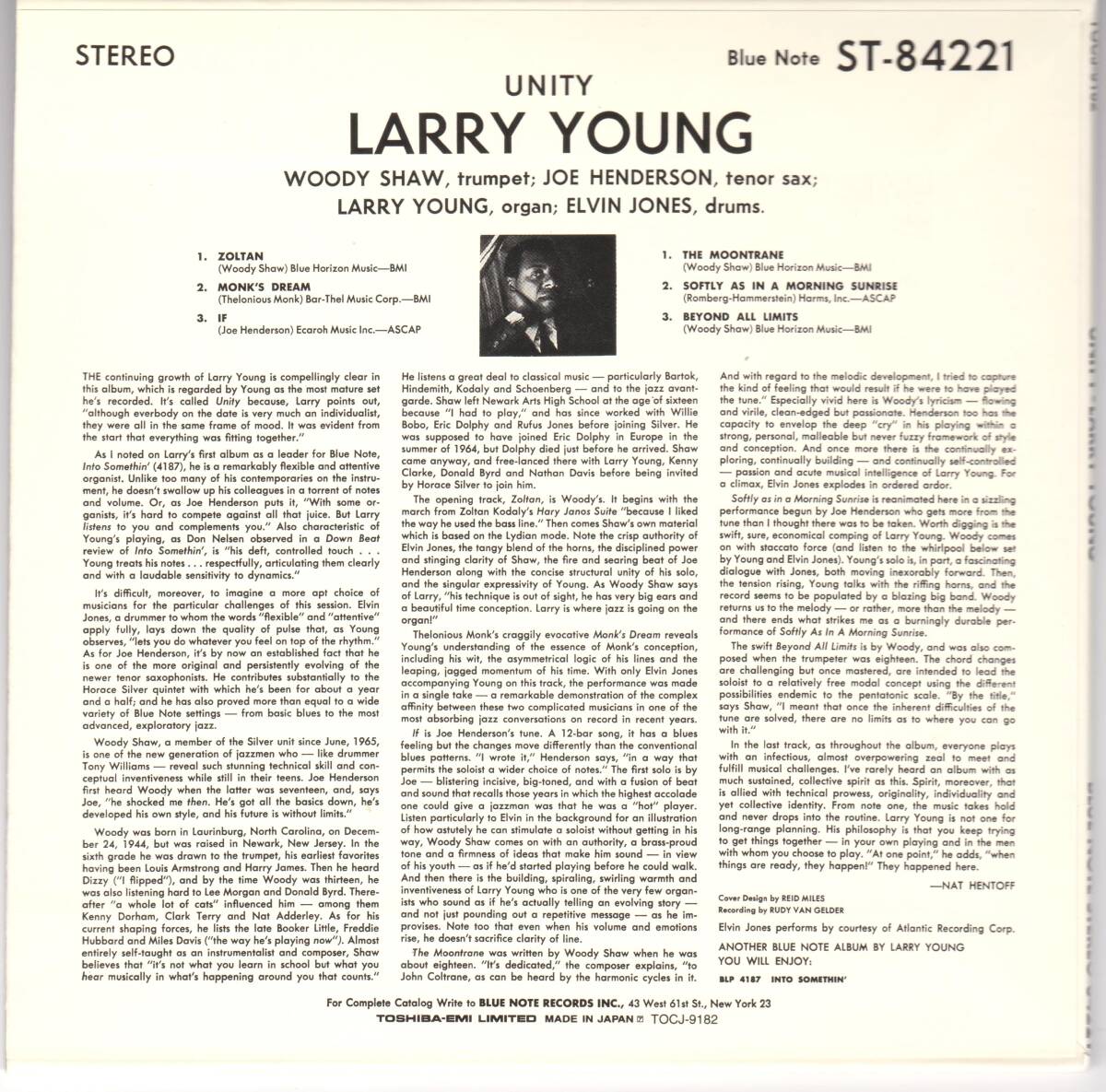 ☆LARRY YOUNG(ラリー・ヤング)/UNITY◆65年録音の豪華面子参加の超大名盤◇レアな完全限定盤の紙ジャケ仕様＆高音質RVGリマスタリング帯付の画像2