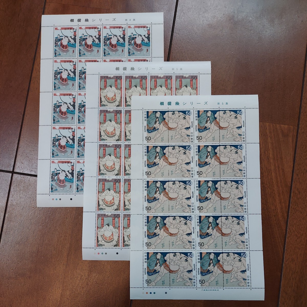 記念切手 相撲絵シリーズ（第１集~第５集）１０シート（額面10,000円分） の画像3