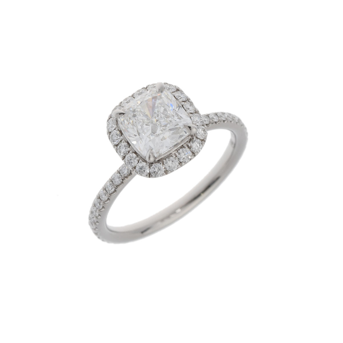 銀蔵 中古 HARRY WINSTON クッションカット ダイヤ1.26ct E-VS1 #6.5 - 6.5号 シルバー Pt950プラチナ リング・指輪 ランクA