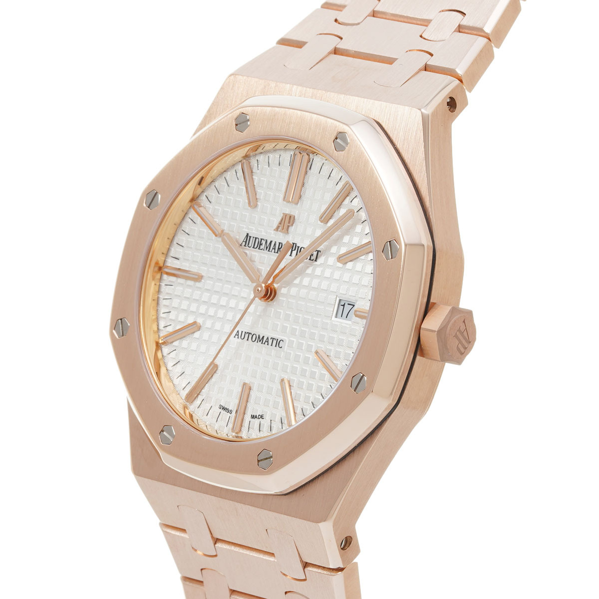 AUDEMARS PIGUET オーデマピゲ ロイヤルオーク 154000R.00.1220OR.02 メンズ PG 腕時計 自動巻き シルバー文字盤 Aランク 中古 銀蔵_画像4