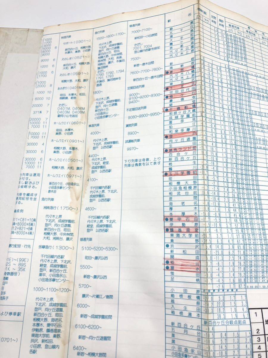 列車運行図表/小田急電鉄株式会社/平成十四年三月二十三日/平成十四年三月二十五日/平日/土曜 休日/鉄道資料/ダイヤグラム/現状品/410_画像3