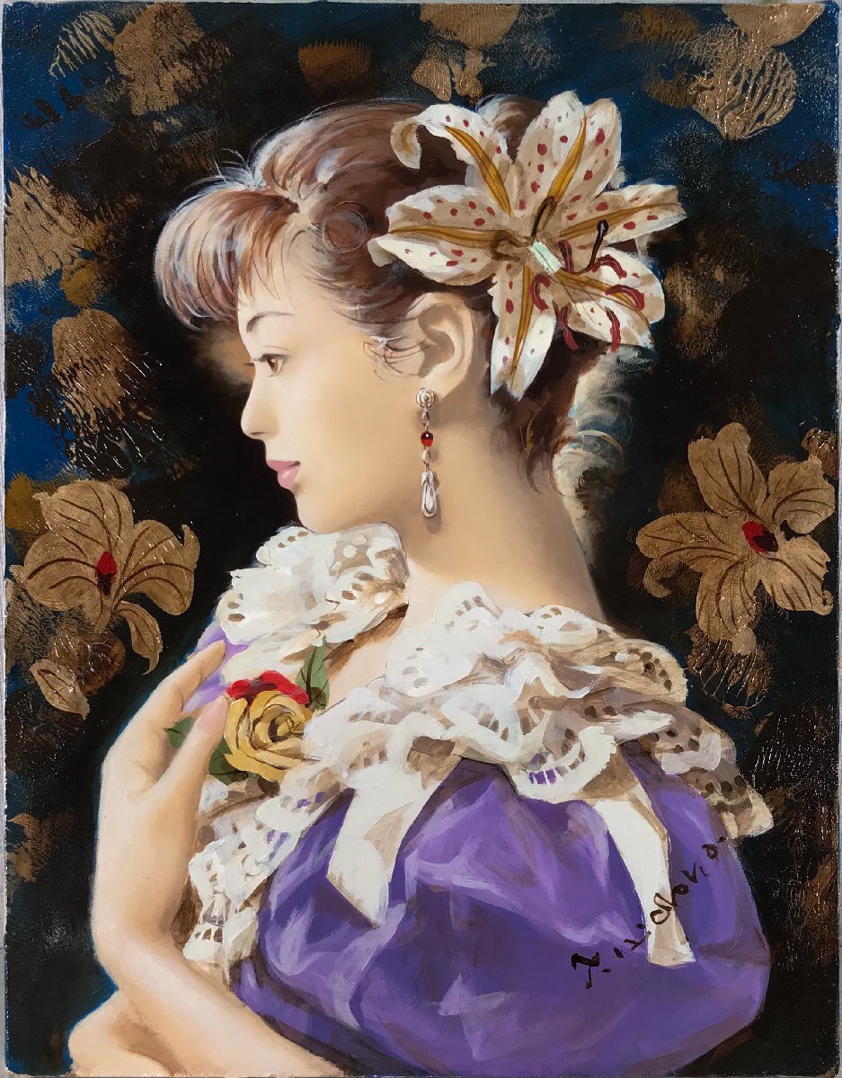 Yahoo!オークション - 日高康志(1951-) 油彩6号『真』女性像 共 Yahoo!オークション - 日高康志(1951-) 油彩6号『真』女性像 共