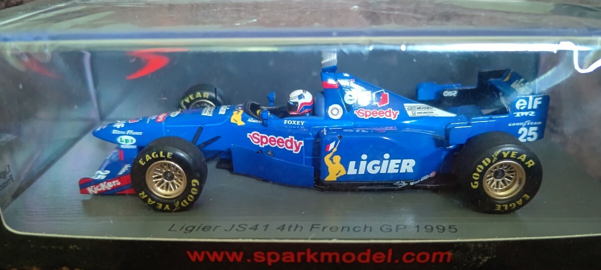スパークモデル 1/43 リジェ・JS41・無限ホンダ 1995 フランスGP4位 マーティン.ブランドル spark Martin.Brundle Ligier・MUGEN Honda_画像2