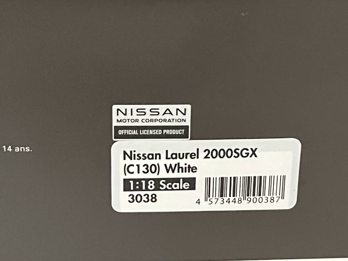 ignition model イグニッションモデル IG3038 1/18 Nissan Laurel 2000SGX(C130)White 日産ローレル 2000SGX ホワイト クリアケース未開封の画像10