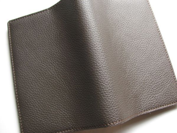 (b11) original leather book cover . river library tall size correspondence cow shrink leather dense brown dark brown W244