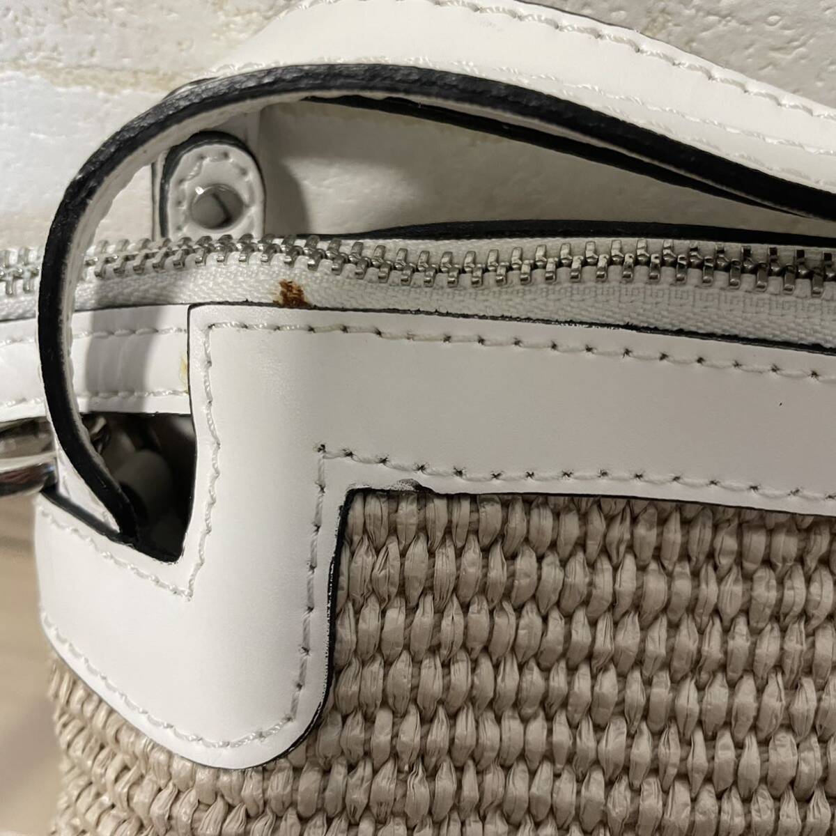 RIPANI リパーニ 2WAYレザー 革 かごバッグ ショルダーバッグ ホワイト 白ロゴ ハンドバッグ レディース カバン 鞄の画像5
