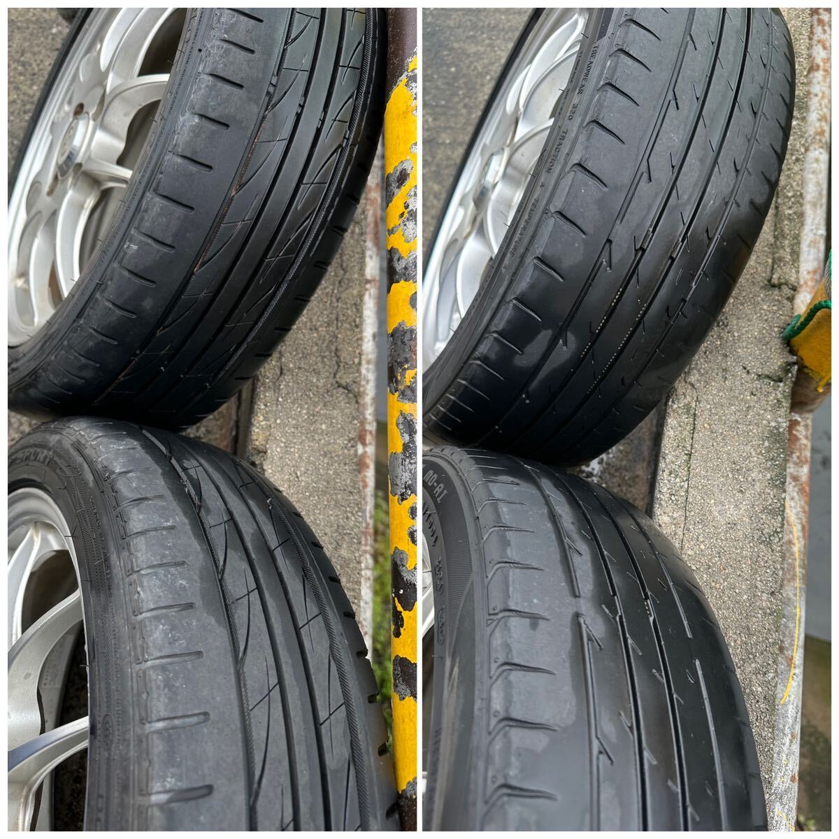 エンケイ ENKEI PF01 15インチ アルミホイール 15X5J +45 PCD100 4H 4穴 中古 165/50R15 21年製タイヤ付き 4本 エッセ ミラ アルト ムーヴの画像8