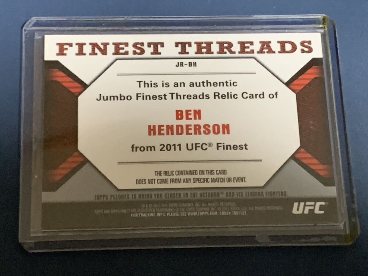 状態注意！ベンソン・ヘンダーソン ジャンボ格闘着カード TOPPS UFC FINEST 2011の画像2