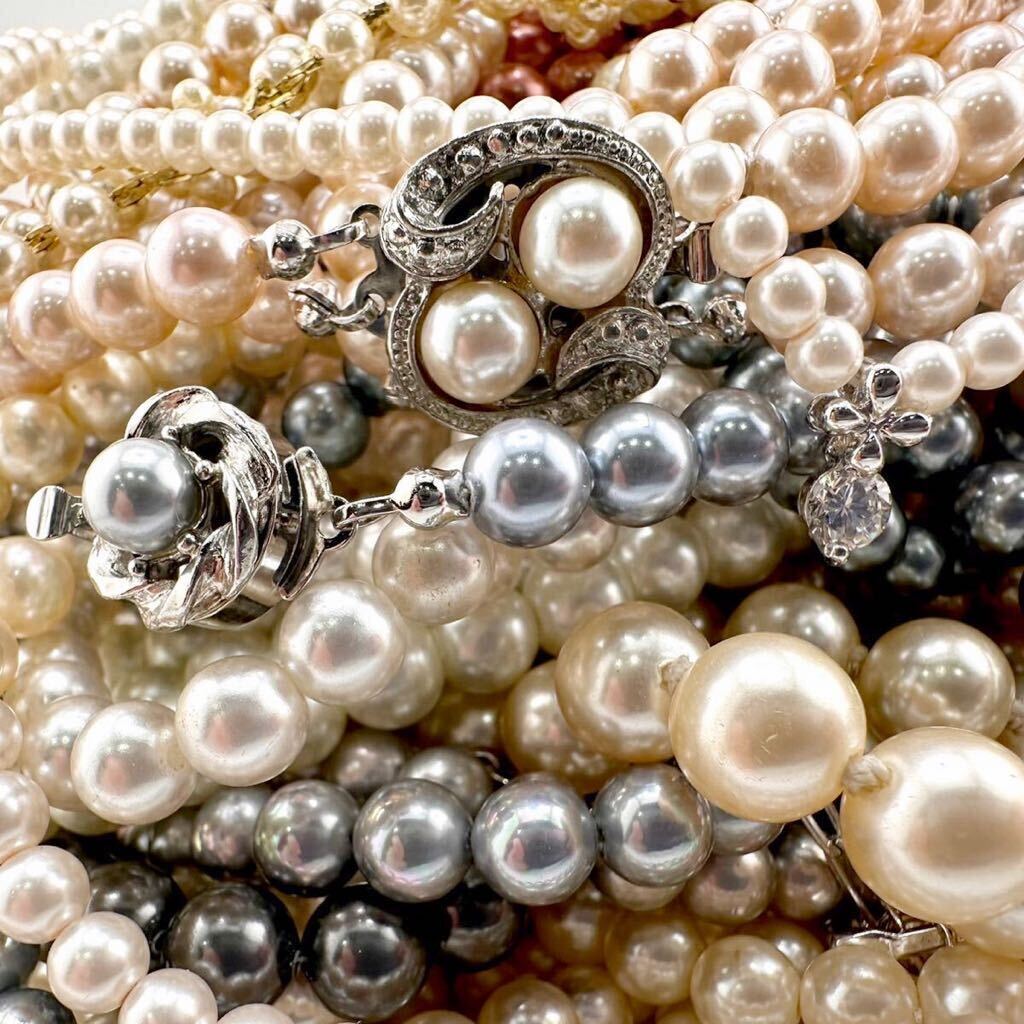 A03-0008 おまとめ☆パールネックレス 重量2018g (パケ込み) ( 真珠 pearl necklace accessory jewelry )_画像3