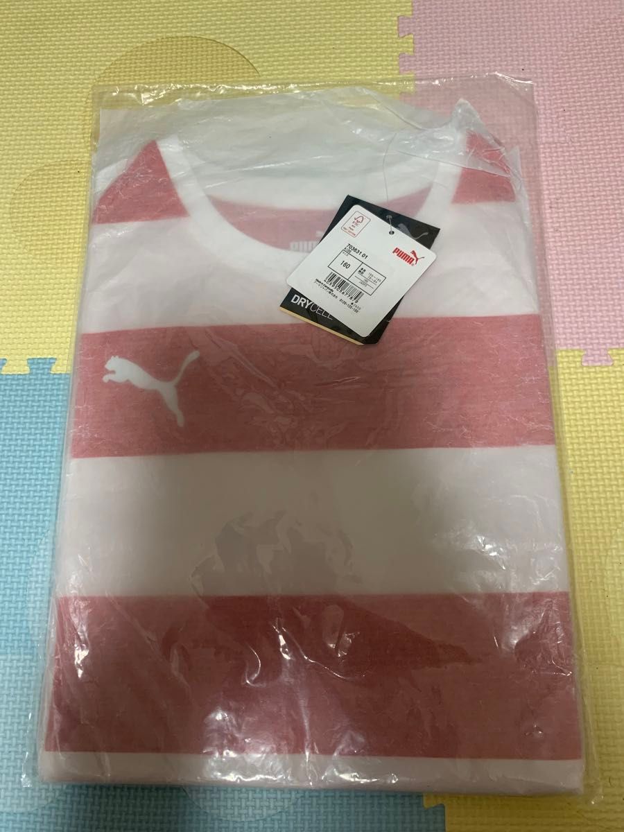 本気の最終価格です！　超激安　新品　ＰＵＭＡ　サッカー　フットボール　ジュニア　半袖　フープ　ゲームシャツ　赤×白　１６０サイズ