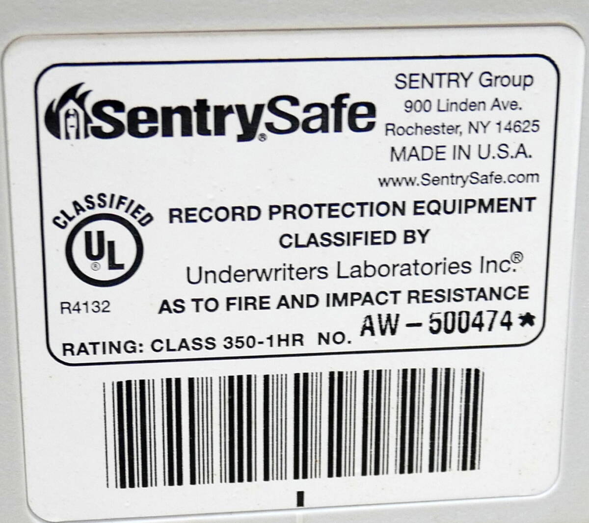 ★送料無料★(R603-B223)SENTRY SAFE セントリー セーフ 耐火金庫 W3827 電子ロック テンキー式 セキュリティ カギ付の画像5
