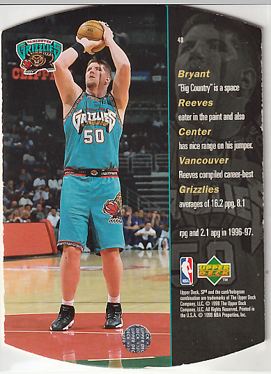 1998 UD SPx GOLD #48【BRYANT REEVES】_画像2