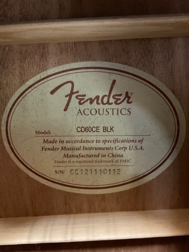 u54036　中古　Fender　CD-60CE BLK-DS-V2_画像9