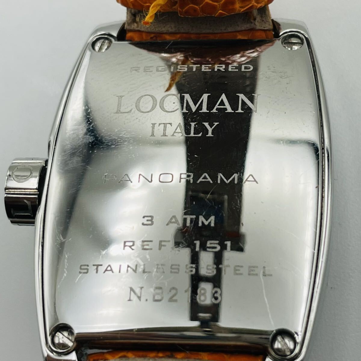 261 LOCMAN ITALY ロックマン N.B2183 レディース腕時計 腕時計 時計 シェル文字盤 3針 デイト表示 革ベルト トノー 3気圧防水 パノラマ AT_画像8