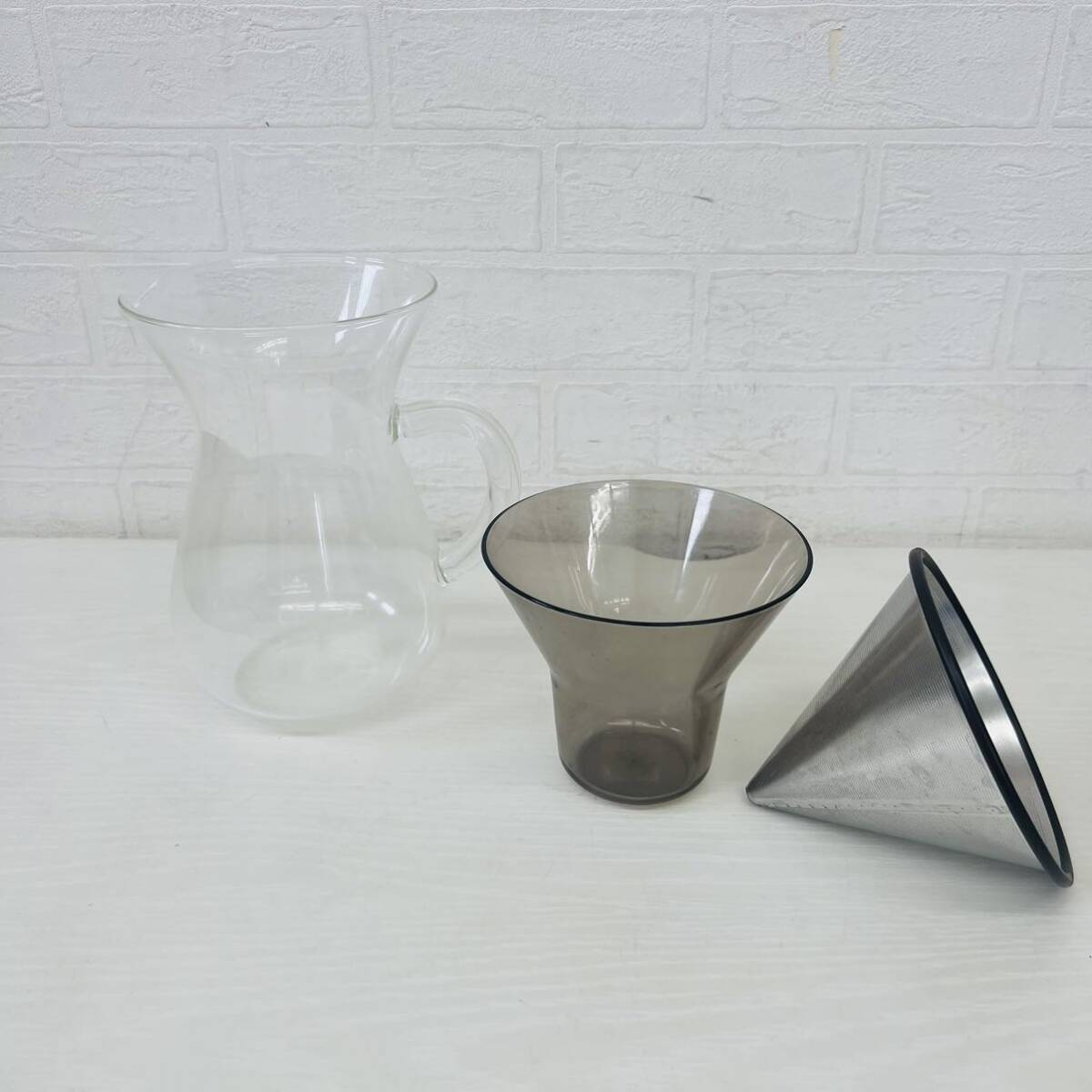 KINTO キントー Coffee carafe set cups コーヒー ドリッパー カラフェ セット 1100ml ステンレス ガラス フィルター ドリップ IH_画像3