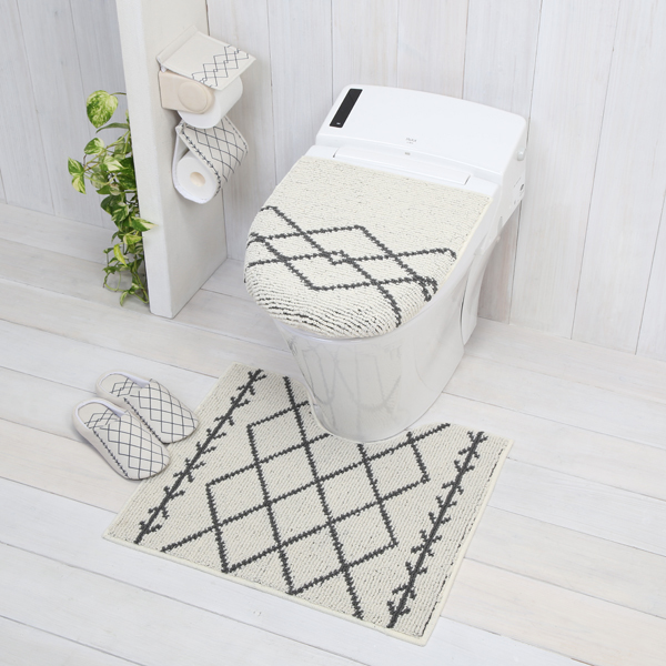  red wa Len toilet underfoot mat ivory approximately 58×65cm 2 piece set 