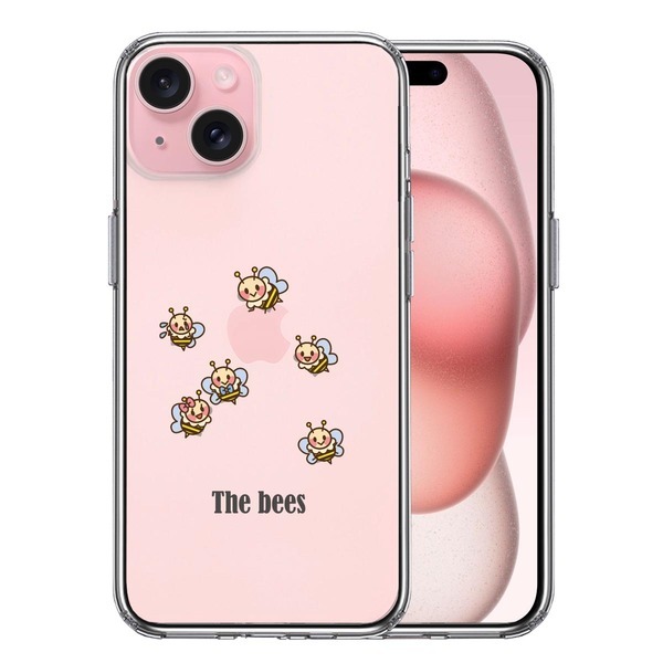 iPhone15Plus ケース クリア The Bees ミツバチ 蜂 可愛い スマホケース 側面ソフト 背面ハード ハイブリッド_画像1