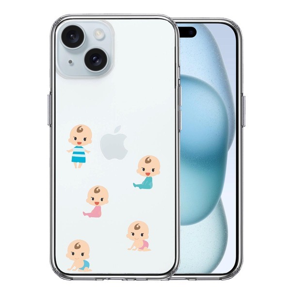 iPhone15Plus ケース クリア 赤ちゃん ベイビー 可愛い スマホケース 側面ソフト 背面ハード ハイブリッド_画像1