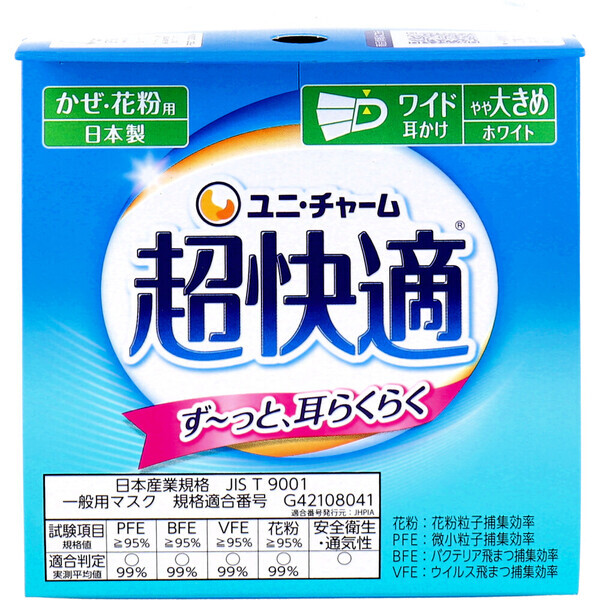 超快適マスク 極上耳ごこち かぜ・花粉用 ホワイト やや大きめサイズ 30枚入 2個セット_画像4