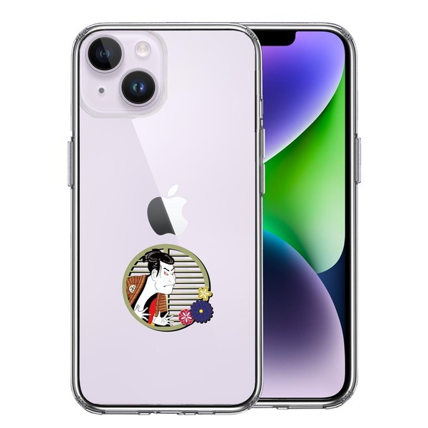 iPhone14 ケース クリア 浮世絵 男 スマホケース 側面ソフト 背面ハード ハイブリッド_画像1