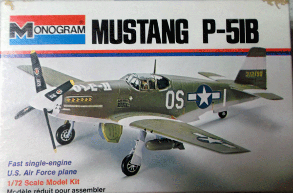 モノグラム/1/72/アメリカ陸軍航空隊ノースアメリカンP-51Bムスタング戦闘機/未組立品_画像1