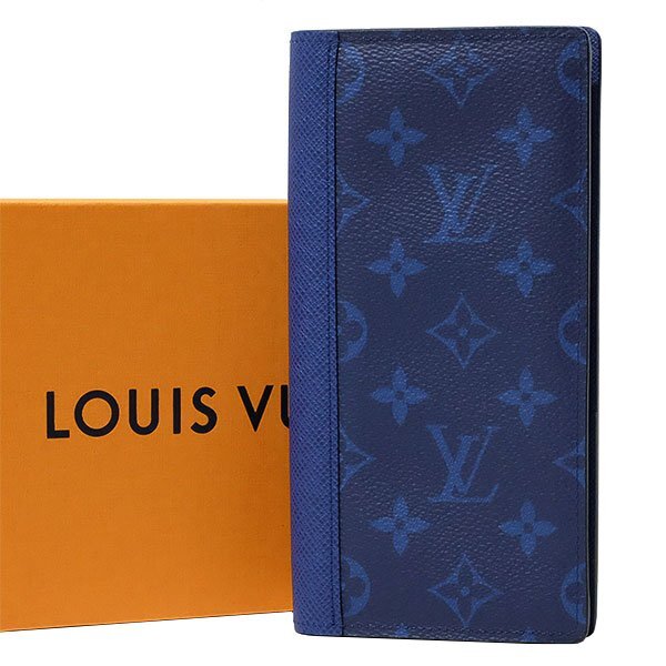 【送料無料】【本物】注目★LOUISVUITTON★ルイヴィトン★ポルトフォイユ・ブラザ★M30297★タイガラマ★2つ折り長財布★メンズ★コバルト