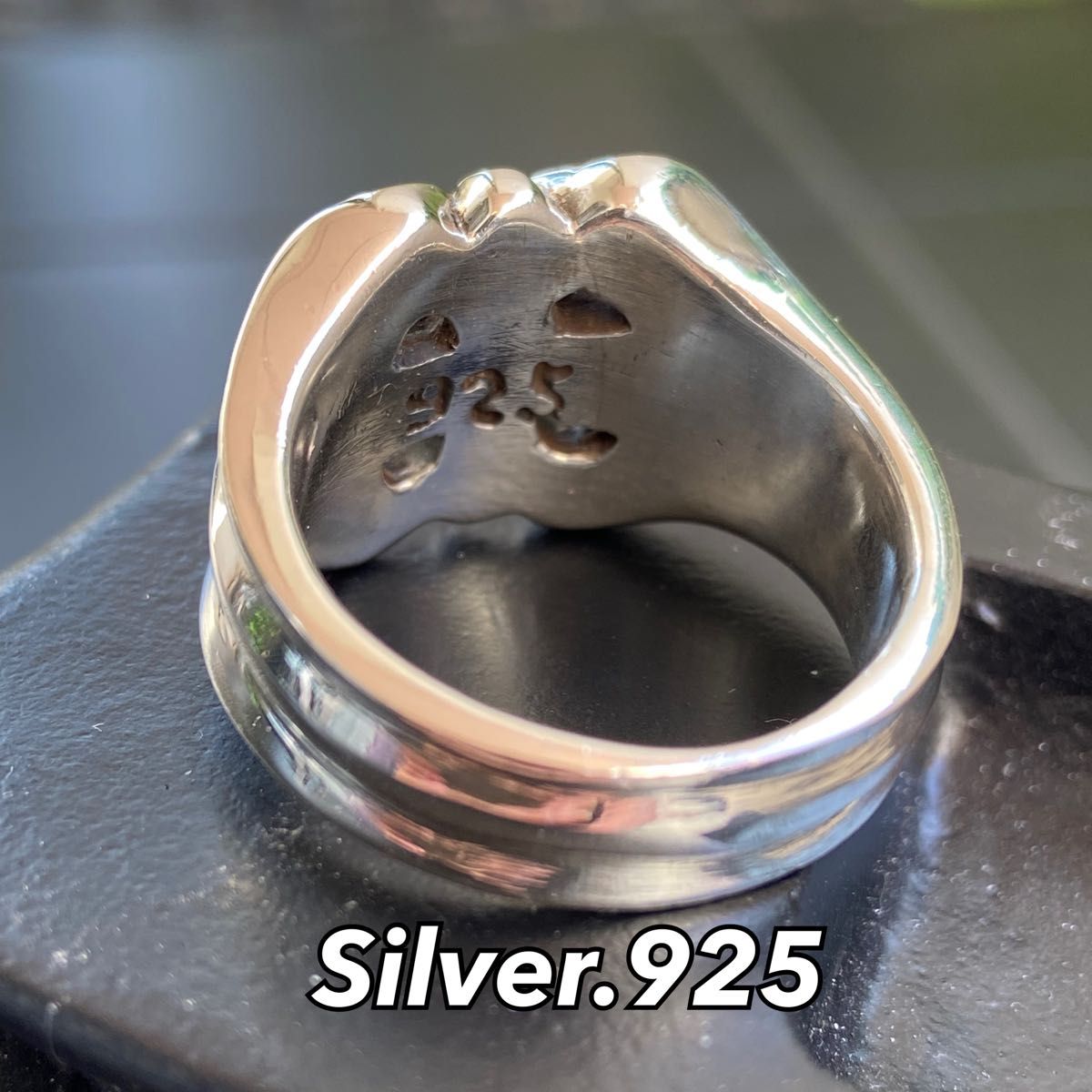 NY シルバーリング【19号】メンズリング SILVER925 トライバル アラベスク 指輪 プレゼント 百合 ワイルド BK