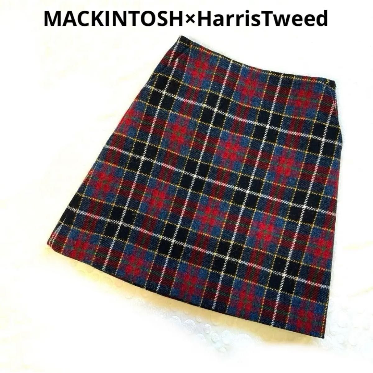 MACKINTOSH PHILOSOPHY×ハリスツイードスカート 日本製 36 チェック柄