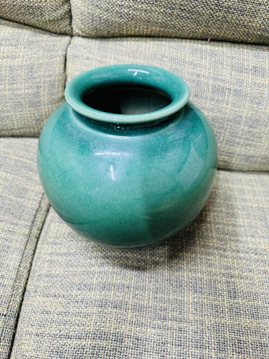 全国配送無料 信楽焼 壺 ツボ 壷 インテリア 花器 緑窯肌 丸花瓶 全国配送無料 信楽焼 壺 ツボ 壷 インテリア 花器 緑窯肌 丸花瓶