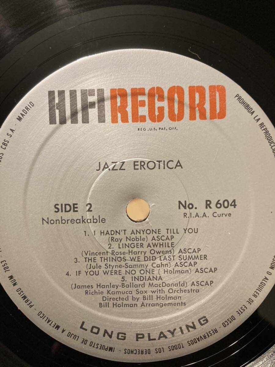 SEXYジャケ！ Richie Kamuca Octet / Jazz Erotica '85年スペイン盤の画像4