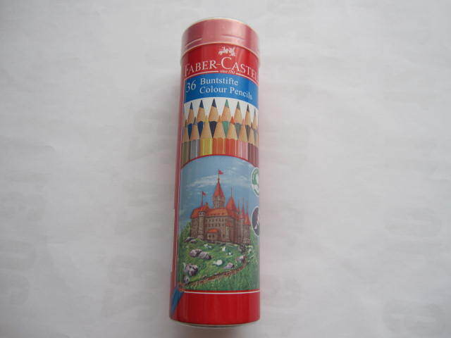 新品同様　FABER-CASTELL ファーバーカステル　丸缶ケース　36色セット TFC-CPK/36C　水彩色鉛筆　色鉛筆_画像1
