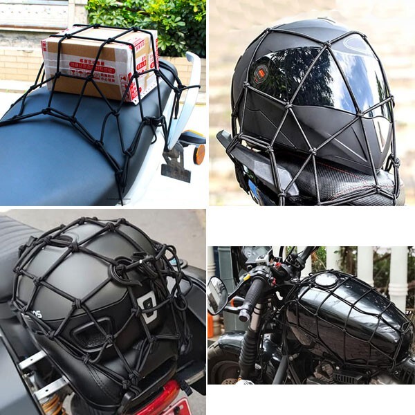 送料無料 ツーリングネット バイクネット 荷物 カーゴネット キャリー 30cm×30cm ゴムひも フック付 バイク ロープ (3)_画像4