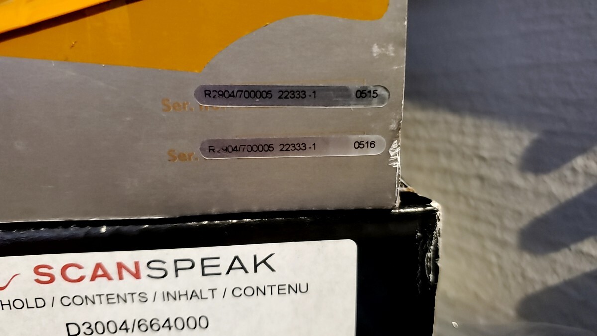 SCANSPEAK スキャンスピーク R2904/700005 ツィーター2個のみ 箱無し 新品購入後 8ヶ月使用 100時間程度 _画像2