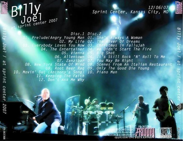 【2CD】Billy Joel ◆ At Sprint Center 2007 ビリージョエル DAT CD_画像2