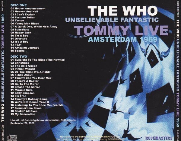 The Who Unbelievable Fantastic Tommy Live 1969 Amsterdam Netherlands 新品プレス２CD_画像4