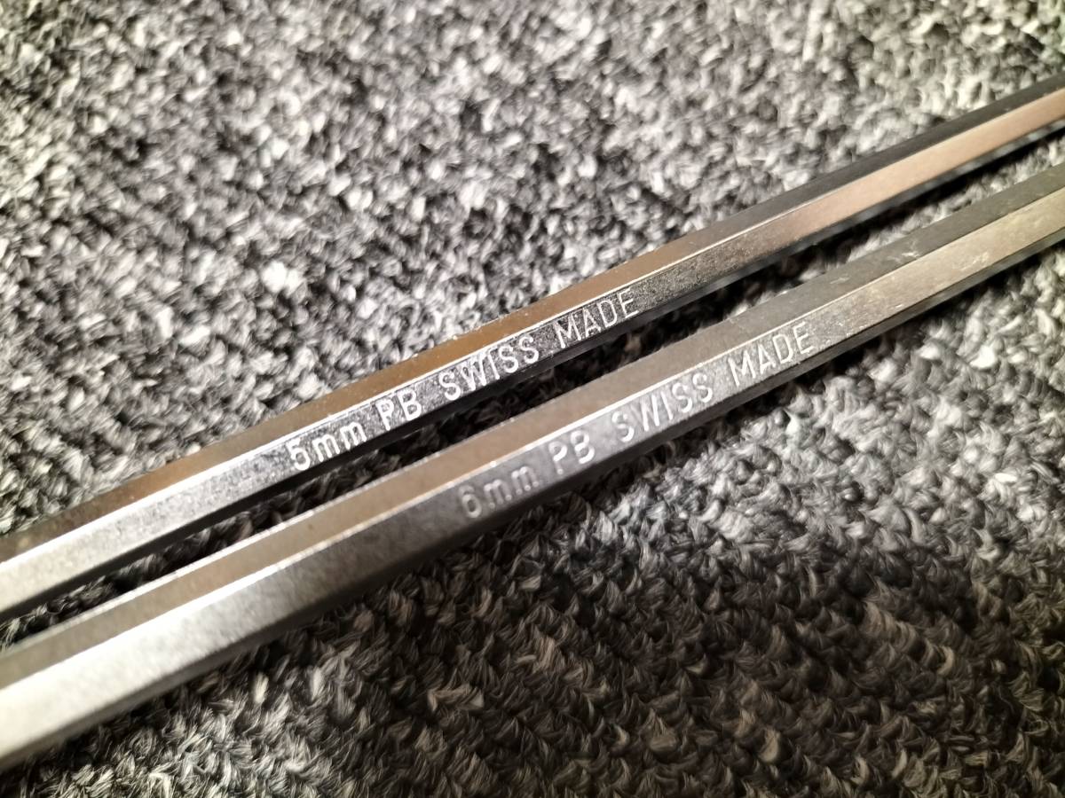 PBTOOLS SWISS MADE PB クロームバナジウム　 スイス製　六角レンチ 5mm　6ｍｍサイズ ２本セットCHROM - VANADIUM　中古美品　送料無料_画像5