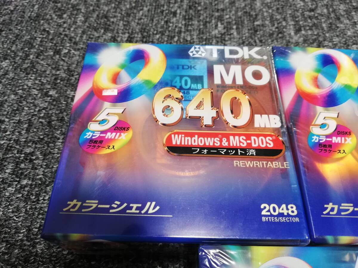 TDK MO-R640DX5PMA MO disk 640MB Windows correspondence plastic case attaching color MIX 5 sheets pack x5 set total 25 sheets unopened goods 