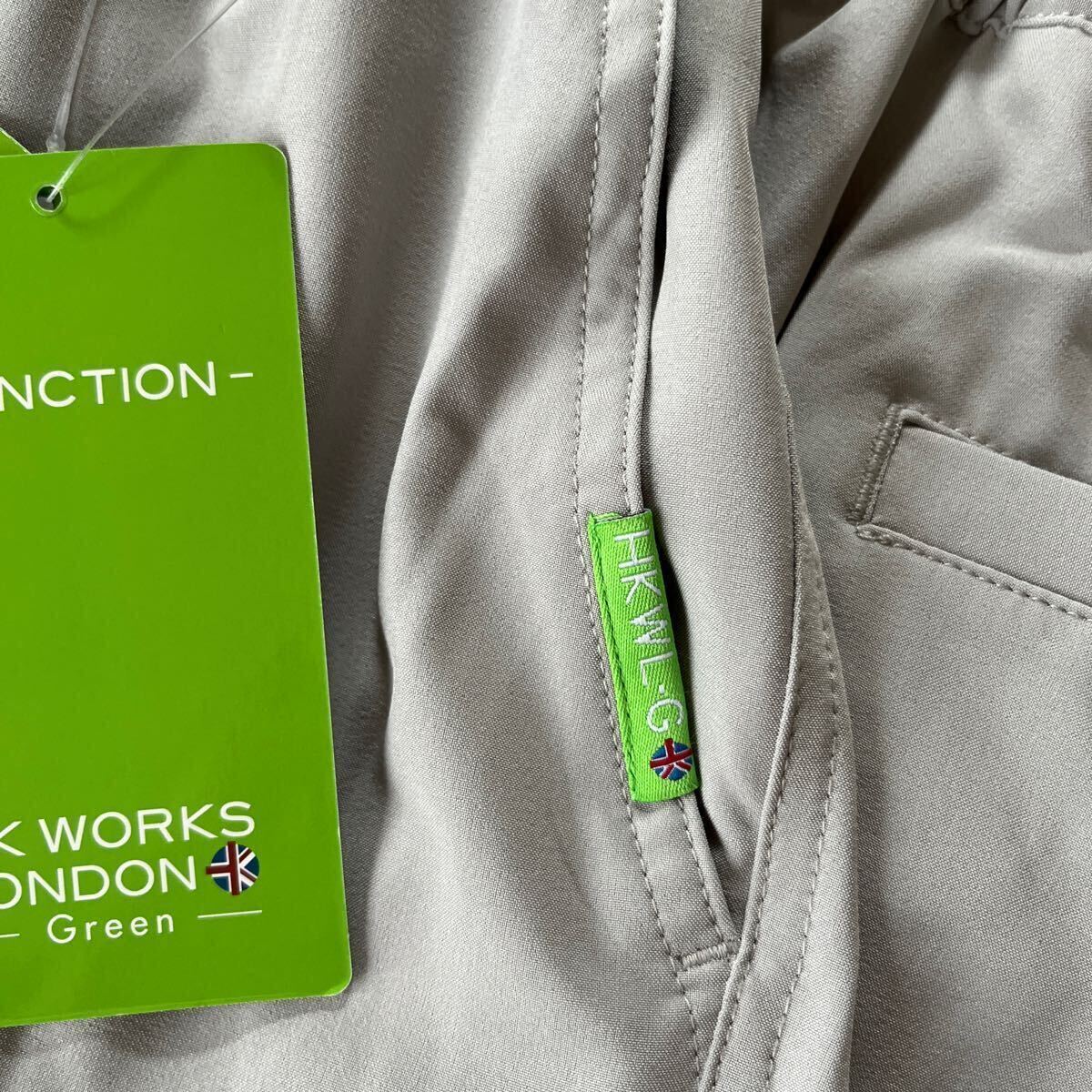 ＬＬサイズ 春物新品 HK WORKS LONDON Green コシノ ヒロコ GOLF ゴルフ サラッと快適 多機能素材パンツ薄いグレーの画像2