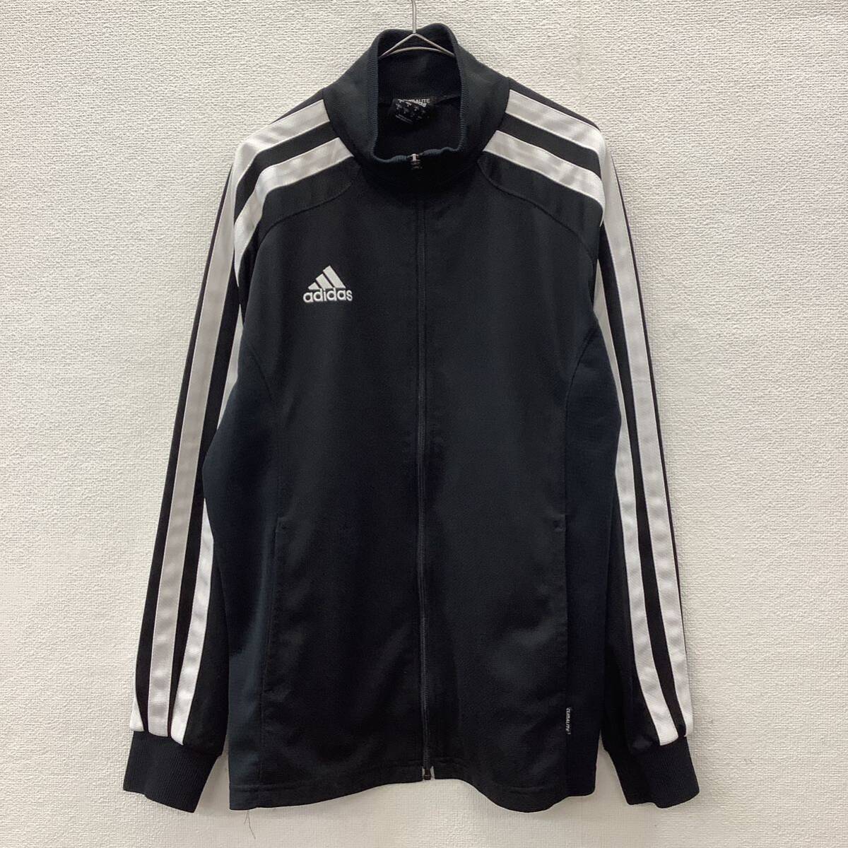 adidas アディダス トラックジャケット ジャージ 極太3ストライプ CLIMALITE size M ブラック 78234