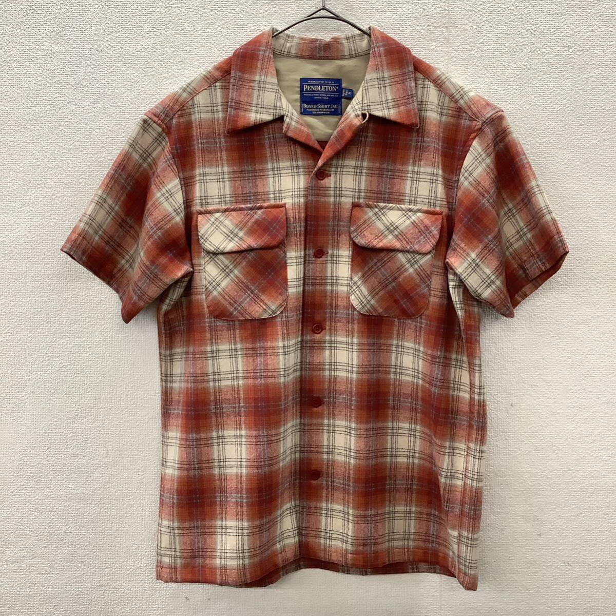 PENDLETON ペンドルトン BOARD SHIRT ボードシャツ 半袖 ネルシャツ ウール チェック柄 size S 78490の画像2