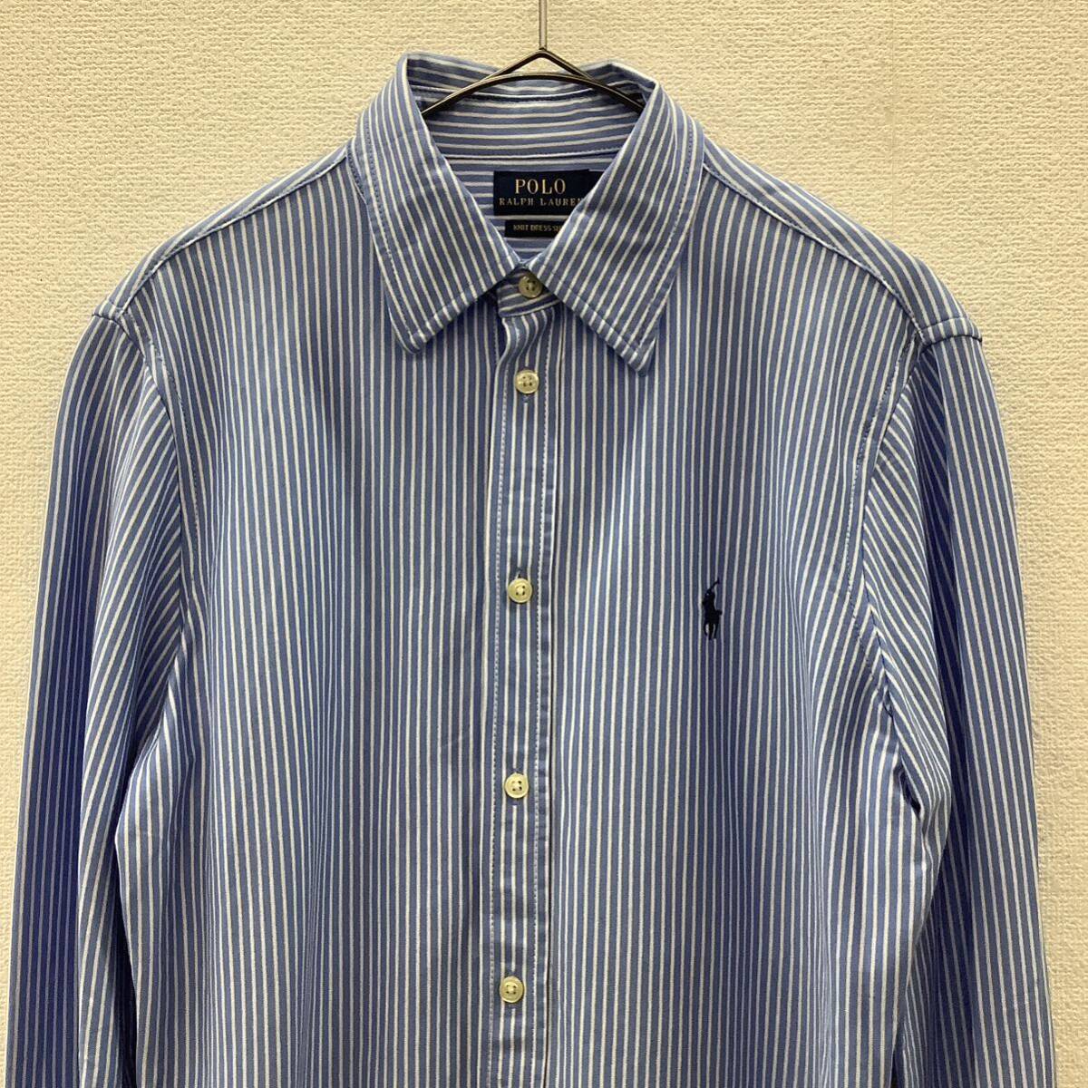 POLO RALPH LAUREN ポロラルフローレン ニットドレスシャツ ストライプ 長袖シャツ size M 78734