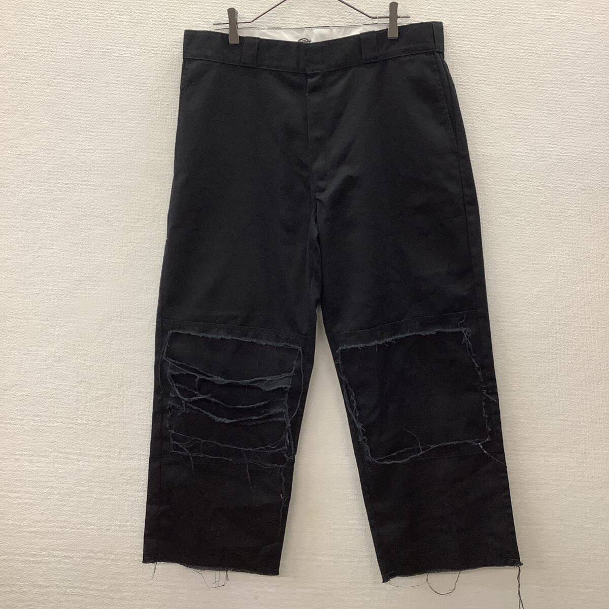 Dickies Loose Fit ディッキーズ チノパン ワークパンツ クラッシュ ダメージ加工 W36 ブラック 78732