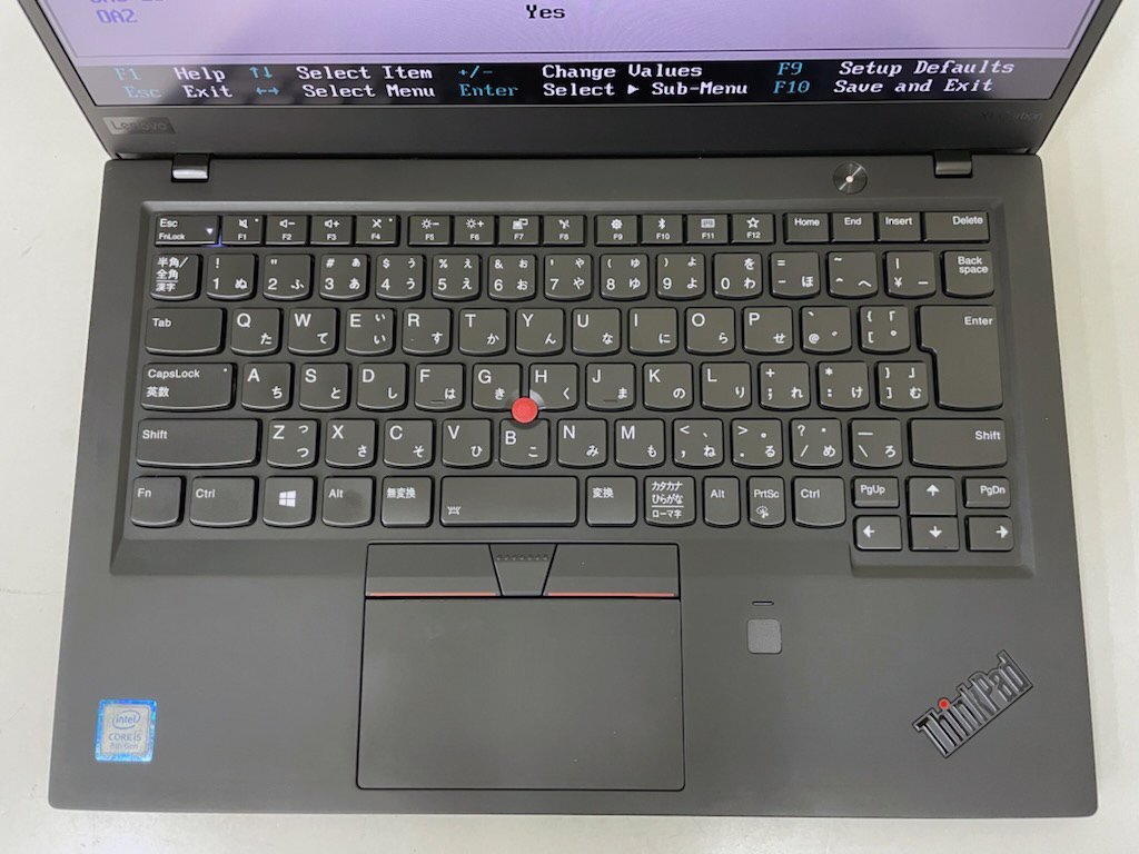 【UEFI起動確認済み／中古】ThinkPad X1 Carbon [TYPE 20KG-S20H00] (Core i5-8250U, RAM8GB, SSD 無し) 本体＋ACアダプタ_画像7