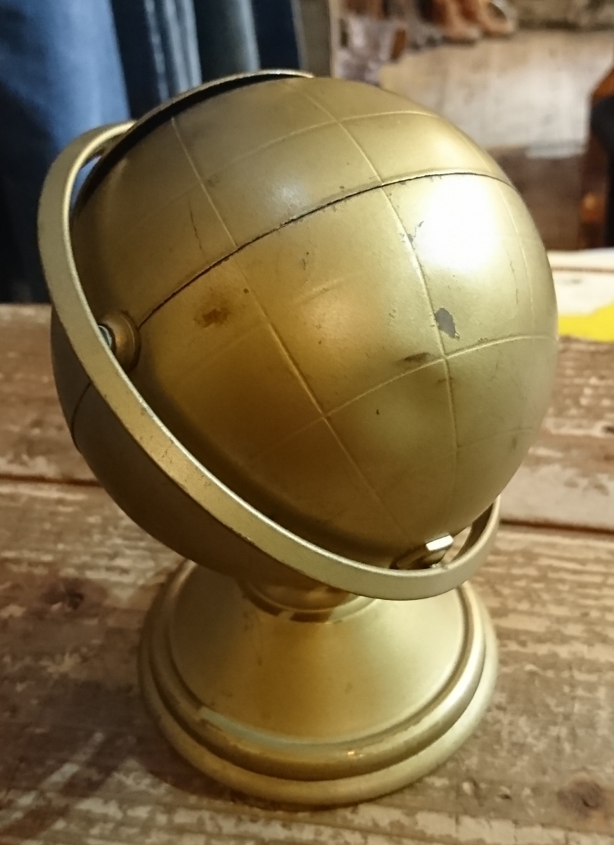 50s vintage brass globe cigarette box глобус type перчатка сигарета box коллекционный 