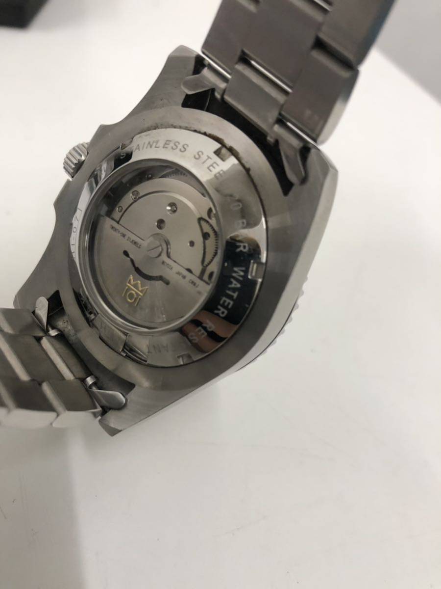 ⑮HYAKUICHIhyakichi самозаводящиеся часы наручные часы Divers часы черный серебряный аналог HYAKUICHI-07 20 атмосферное давление водонепроницаемый SUBMARINE автоматический 