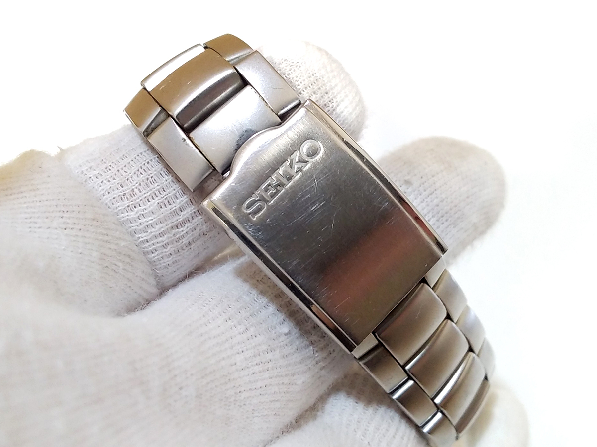 【 ジャンク 】 SEIKO 7T92-0BS0 Small Seconds Hand Chronograph Wrist Watch with Date セイコー クロノグラフ クオーツ スモセコ 腕時計_画像10