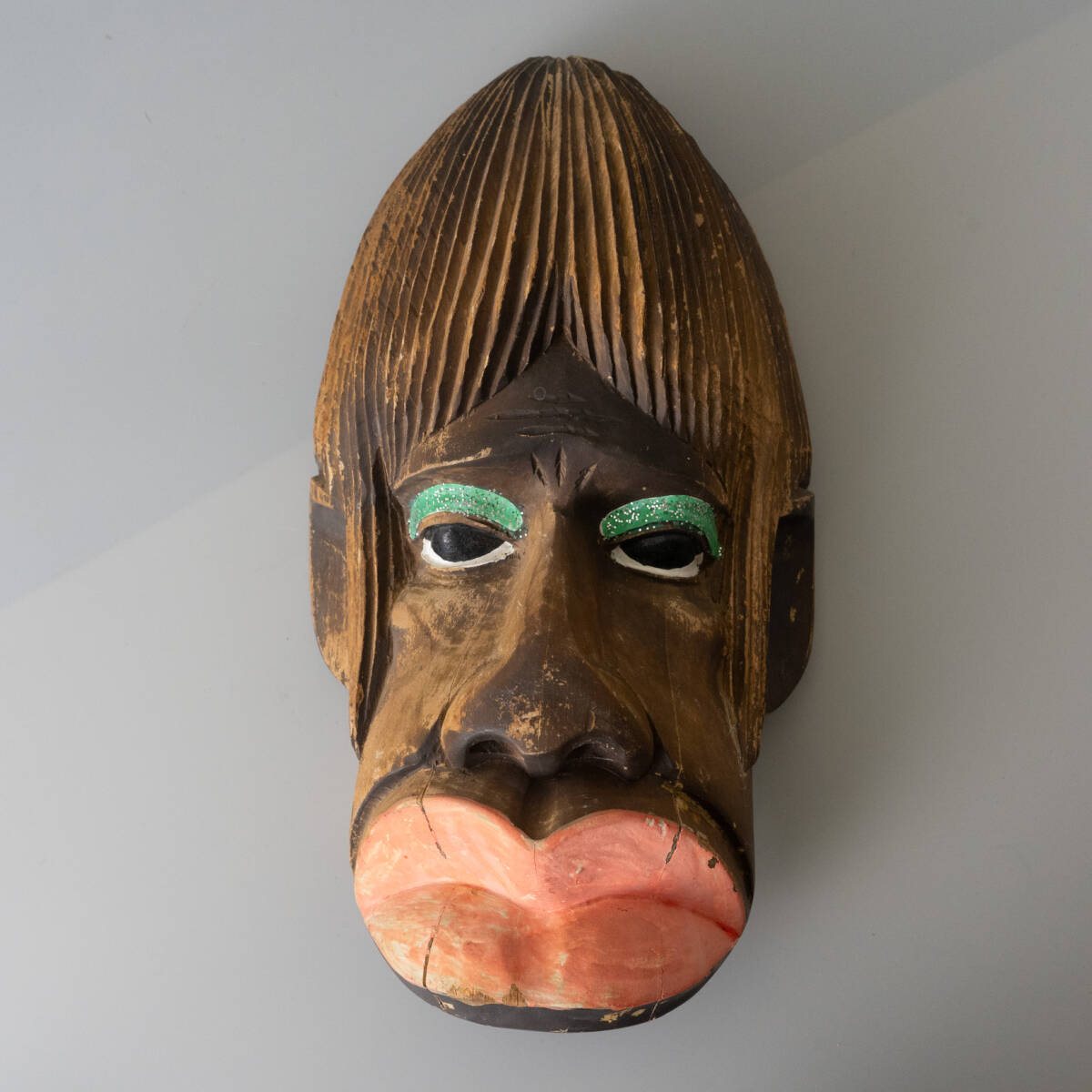 木製仮面 置物 オブジェ 飾り お面 木製彫刻 マスク 木彫_画像1