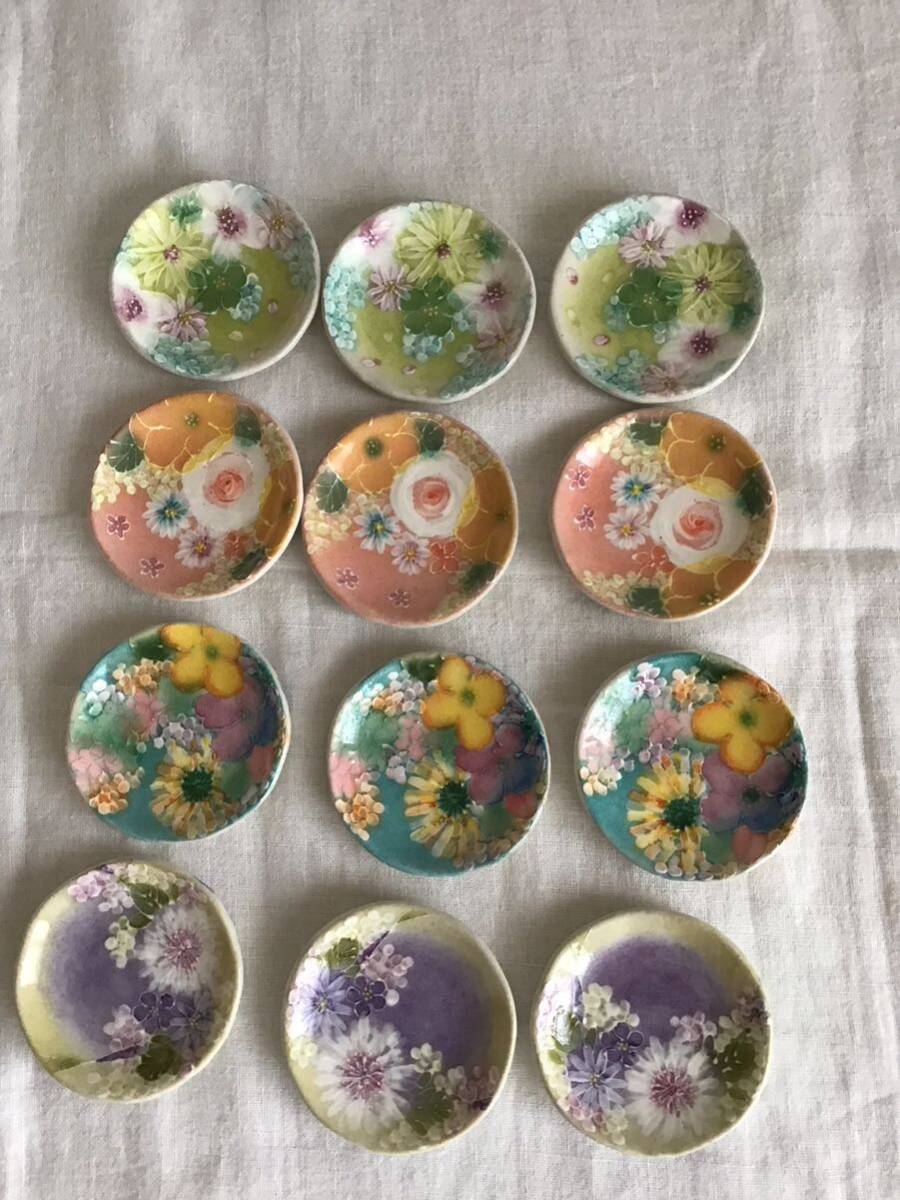  atelier yuzu . is Seto . legume plate 2 pieces set . super flower spoon . floral print flower pattern . plate Japanese-style tableware ceramics hand .. retro J box 