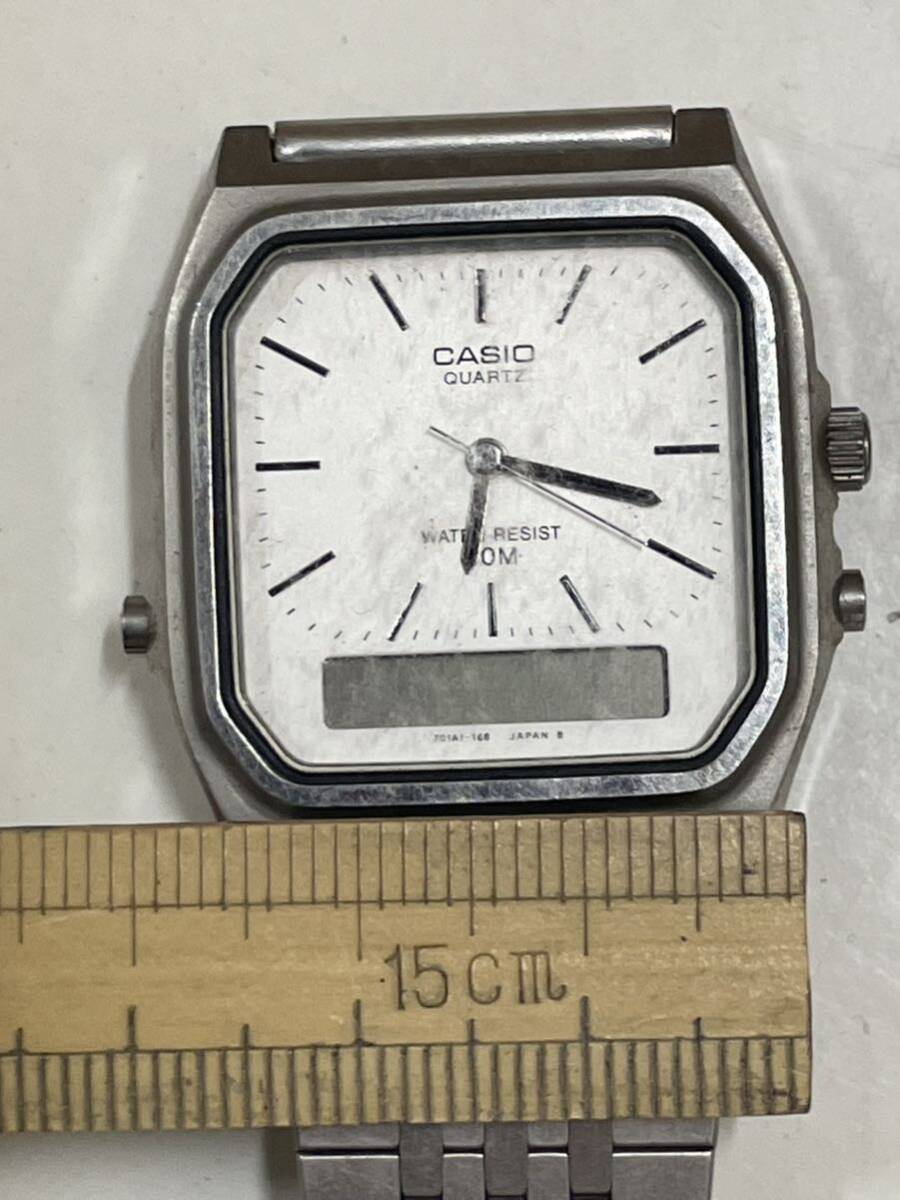 【TK0307】CASIO AQ-315W 305 セイコー メンズ腕時計 Quartz デジアナ スクエア _画像7