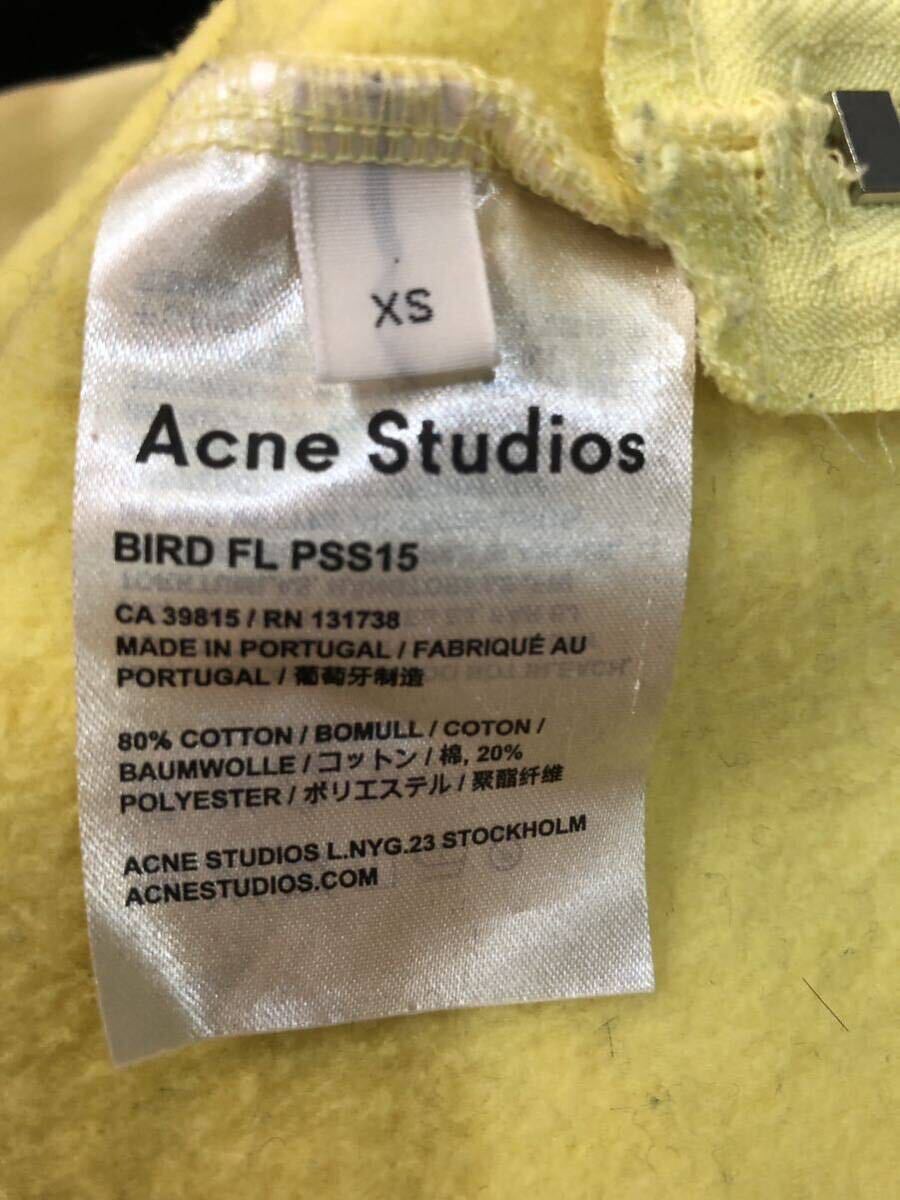 ACNE STUDIOS アクネストゥディオズ クルーネックスウェット サイドジップ YELLOW sizeXS_画像6